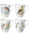 Lenox Butterfly Meadow Assorted Bird Flutter Mugs, Set Of 4 In Multi