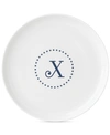 LENOX NAVY DOTS MONOGRAM ACCENT PLATE