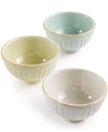 LENOX FRENCH PERLE GROOVE COLLECTION STONEWARE 3-PC. MINI BOWLS SET