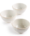 LENOX FRENCH PERLE GROOVE COLLECTION STONEWARE 3-PC. MINI BOWLS SET