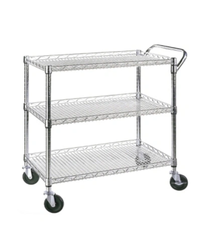 Seville Classics 3 Shelf Utility Cart In Silver