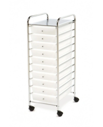 Seville Classics 10-drawer Organizer Cart In White