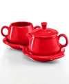 Fiesta 4 Pc. Sugar Bowl And Creamer Set With Tray In Scarlet