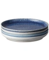 Denby Studio Blue 4-pc. Medium Coupe Plate Set In Blue
