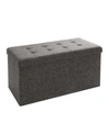 Seville Classics Foldable Storage Bench Ottoman In Dark Grey