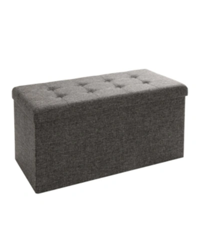 Seville Classics Foldable Storage Bench Ottoman In Dark Grey