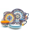 Euro Ceramica Zanzibar 20 Piece Stoneware Dinnerware Set In Multicolor