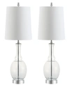 Jonathan Y Lavelle Glass Led Table Lamp, Set Of 2 In Clchrome