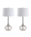Jonathan Y Bette Glass Teardrop Led Table Lamp - Set Of 2 In Grey