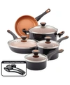 Farberware Glide Copper Ceramic 12-pc. Cookware Set In Black