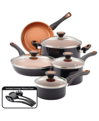 Farberware Glide Copper Ceramic 12-pc. Cookware Set In Black