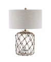 Jonathan Y Mer Glass And Rope Led Table Lamp In Brown