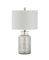 Jonathan Y Emilia Trellis Pattern Glass Led Table Lamp In Silver