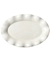 Coton Colors By Laura Johnson Signature Ruffle White Oval Platter In White