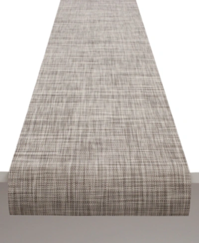 Chilewich Mini Basketweave Table Runner In Gravel
