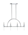 Jonathan Y Doris 4-light Linear Metal, Crystal Led Pendant In Silver