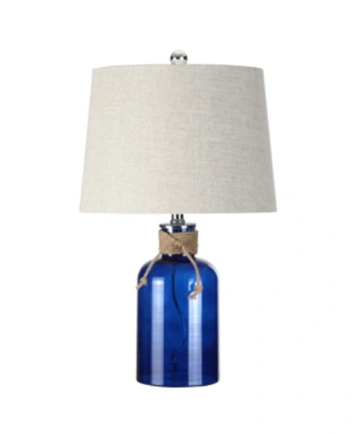 JONATHAN Y AZURE GLASS BOTTLE LED TABLE LAMP