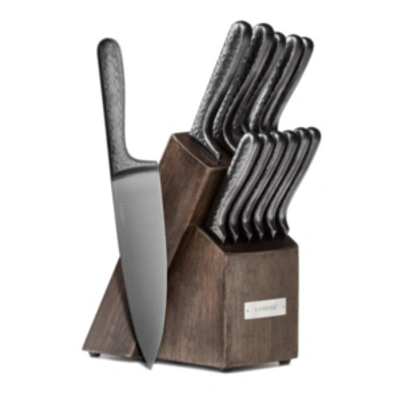 Cambridge Nero 12-piece Cutlery Set With Knife Block In Titanium