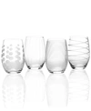 MIKASA GLASSWARE, SET OF 4 CHEERS STEMLESS WINE GLASSES