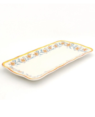 Euro Ceramica Duomo Rectangular Appetizer Platter In Multicolor