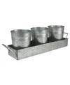 ARTLAND MASONWARE GALVANIZED METAL 4-PIECE PICNIC CADDY SET