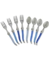 FRENCH HOME LAGUIOLE 8-PC. DESSERT / COCKTAIL SET WITH SHADES OF BLUE HANDLES