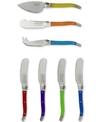 FRENCH HOME LAGUIOLE 7-PC. JEWEL COLORS CHEESE KNIFE & SPREADER SET