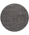 Chilewich Basketweave Woven Vinyl Round Placemat In Carbon