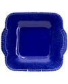 Euro Ceramica Sarar Cobalt Square Platter With Handles In Cobalt Blue