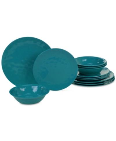 Certified International Melamine Teal 12pc Dinnerware Set