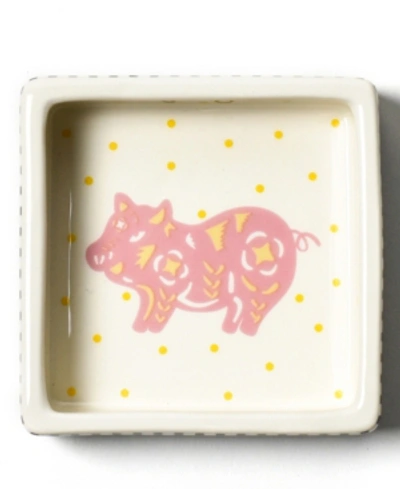 Coton Colors By Laura Johnson Chinese Zodiac Pig Square Trinket Bowl In Black