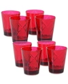 CERTIFIED INTERNATIONAL RUBY DIAMOND ACRYLIC SET OF 8 GLASSES