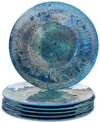 Certified International Melamine Set Of 6 Radiance Teal Dinner Plates