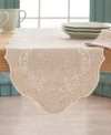 Lenox French Perle Embroidered Runner, 70" In Linen