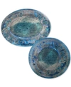 CERTIFIED INTERNATIONAL RADIANCE TEAL MELAMINE 2-PC. PLATTER SET