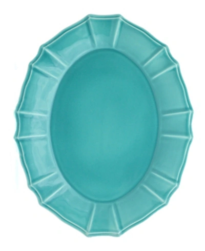 Euro Ceramica Chloe Turquoise Oval Platter