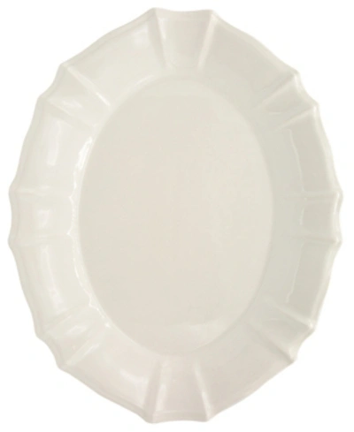 Euro Ceramica Chloe White Oval Platter In Soft White