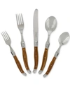FRENCH HOME LAGUIOLE 20-PIECE FRENCH WOODGRAIN FLATWARE SET, SERVICE FOR 4