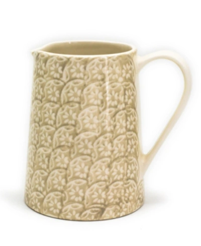 Euro Ceramica Chloe Floral Accent Pitcher In Beige