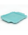 EURO CERAMICA CHLOE TURQUOISE SQUARE PLATTER WITH HANDLES