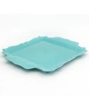 Euro Ceramica Chloe Turquoise Square Platter With Handles In Turquoise
