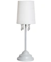 ALL THE RAGES SIMPLE DESIGNS TABLE LAMP WITH FABRIC SHADE AND HANGING ACRYLIC BEADS