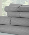 Ienjoy Home Expressed In Embossed Checkered 3-pc. Sheet Set, Twin In Gray Checkered