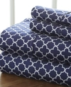 Ienjoy Home The Timeless Classics By Home Collection Premium Ultra Soft Pattern 4 Piece Bed Sheet Set - Full Bed In Navy Quadrafoil