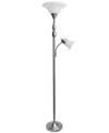 ALL THE RAGES ELEGANT DESIGNS 2 LIGHT MOTHER DAUGHTER FLOOR LAMP WITH WHITE MARBLE GLASS