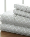 Ienjoy Home The Timeless Classics By Home Collection Premium Ultra Soft Pattern 4 Piece Bed Sheet Set - Full Bed In Grey Quadrafoil