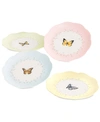 LENOX BUTTERFLY MEADOW DESSERT PLATES, SET OF 4