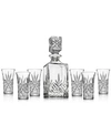 GODINGER DUBLIN CRYSTAL 7 PIECE SPIRITS DECANTER & SHOT GLASS SET