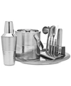 Godinger 9-piece Hammered Shiny Bar Tool Set In Silver