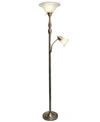 ALL THE RAGES ELEGANT DESIGNS 2 LIGHT MOTHER DAUGHTER FLOOR LAMP WITH WHITE MARBLE GLASS